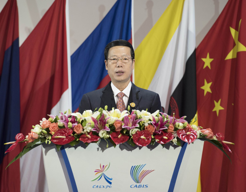 9月11日，第十三届中国—东盟博览会和中国—东盟商务与投资峰会在广西南宁开幕。中共中央政治局常委、国务院副总理张高丽出席开幕式并发表主旨演讲。